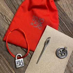 Uno de 50 Button & Needle Earrings